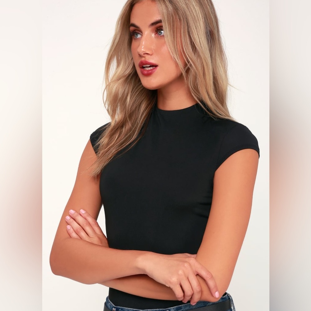 Lulu’s Sleek Style Funnel Neck Bodysuit